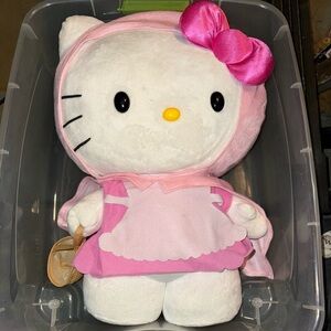 Big Hello Kitty Plush in Pink Hooded Outfit
